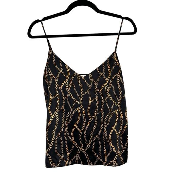 L'agence Jane Silk Camisole Tank In Black Multi Chain - Picture 2 of 7